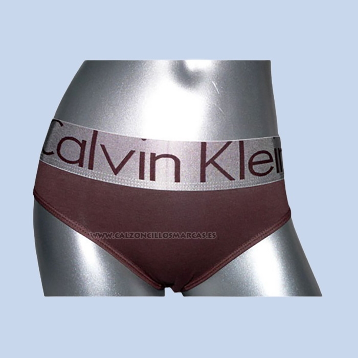 Slip Calvin Klein Mujer Steel Blateado Marron
